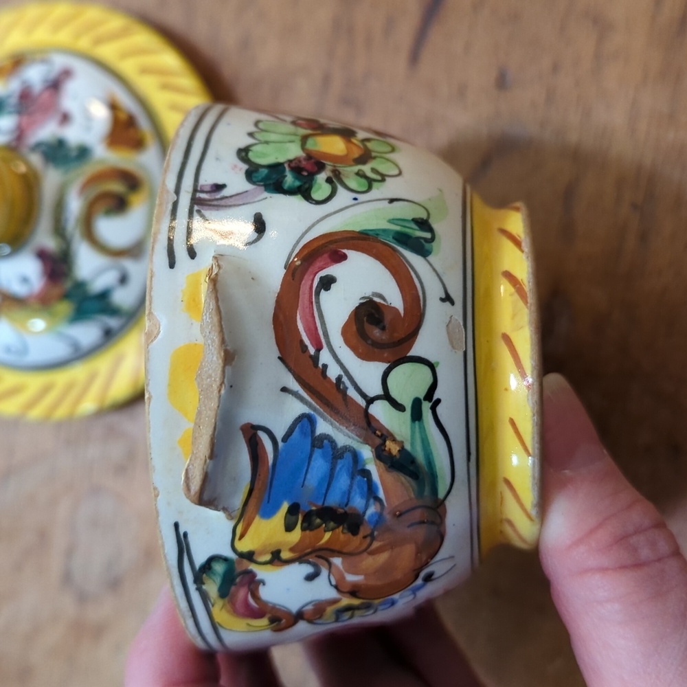 Mid Century Italian Majolica Milk And Sugar - Picture 9 of 15